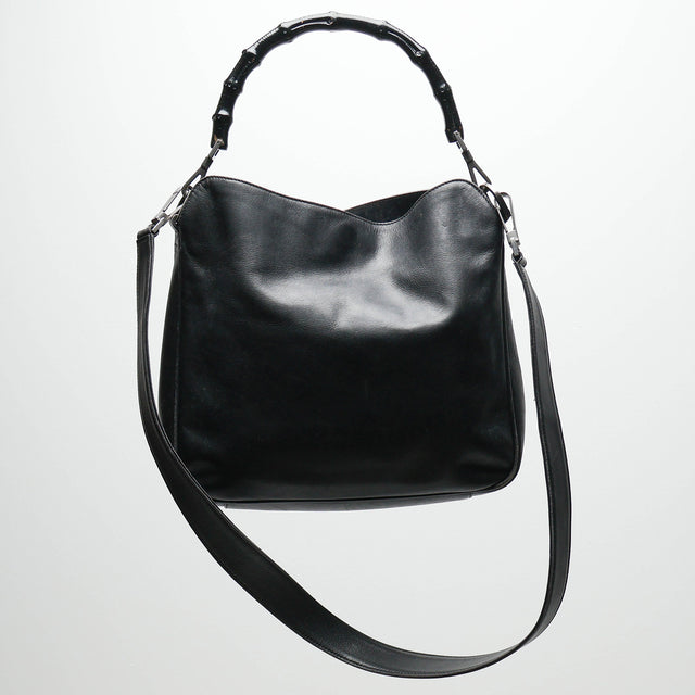 GUCCI LEATHER BAMBOO BAG