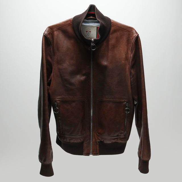 GUCCI LEATHER BOMBER JACKET