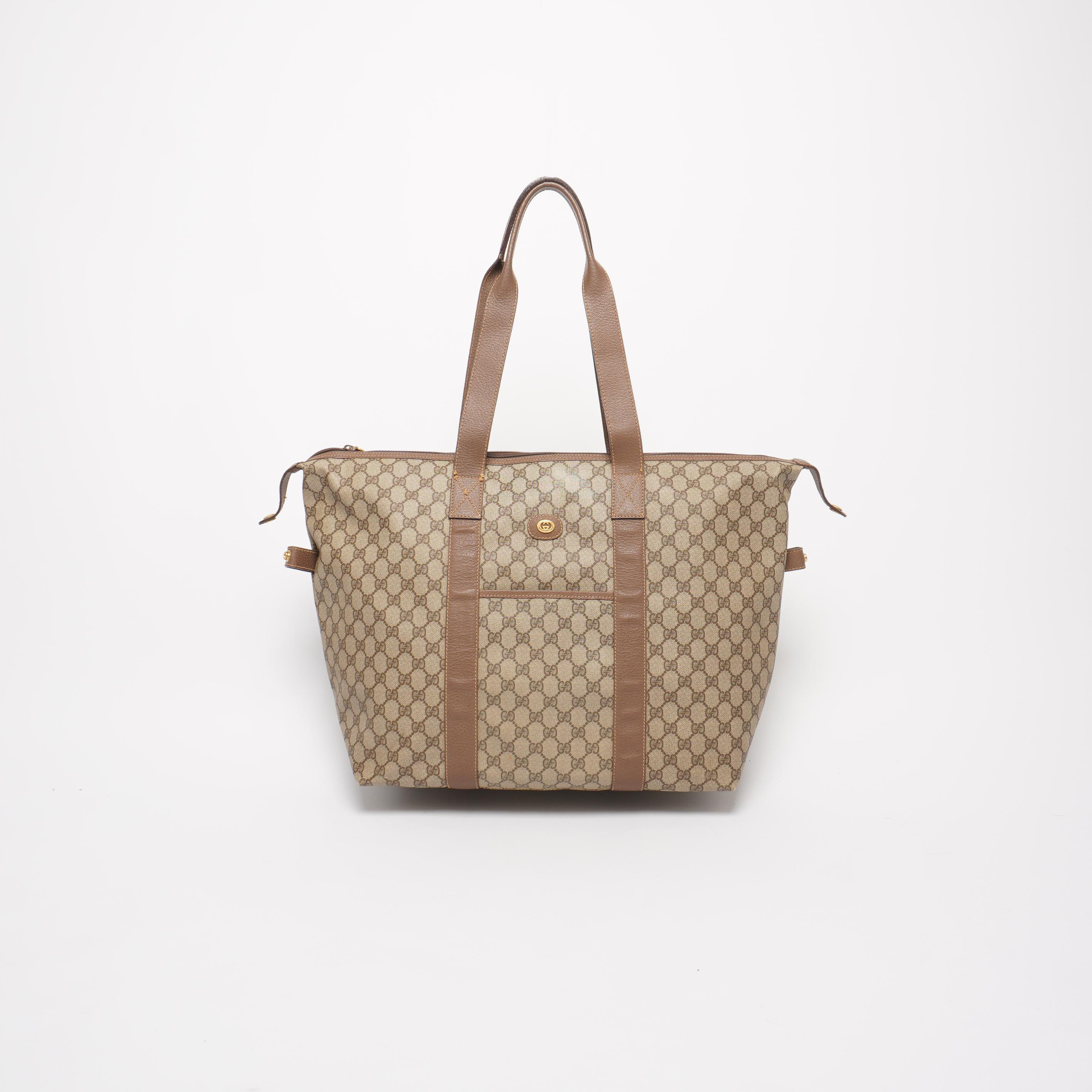 Gucci brown monogram outlet tote bag