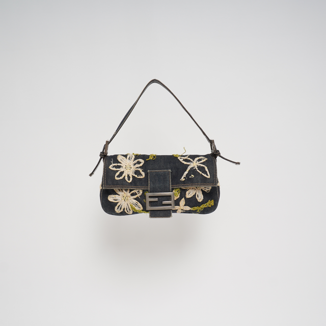 FENDI FLORAL BAGUETTE HANDBAG