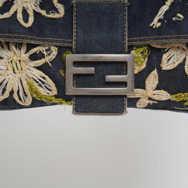 FENDI FLORAL BAGUETTE HANDBAG