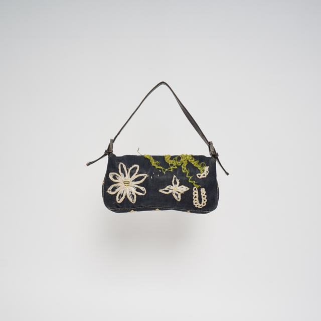 FENDI FLORAL BAGUETTE HANDBAG
