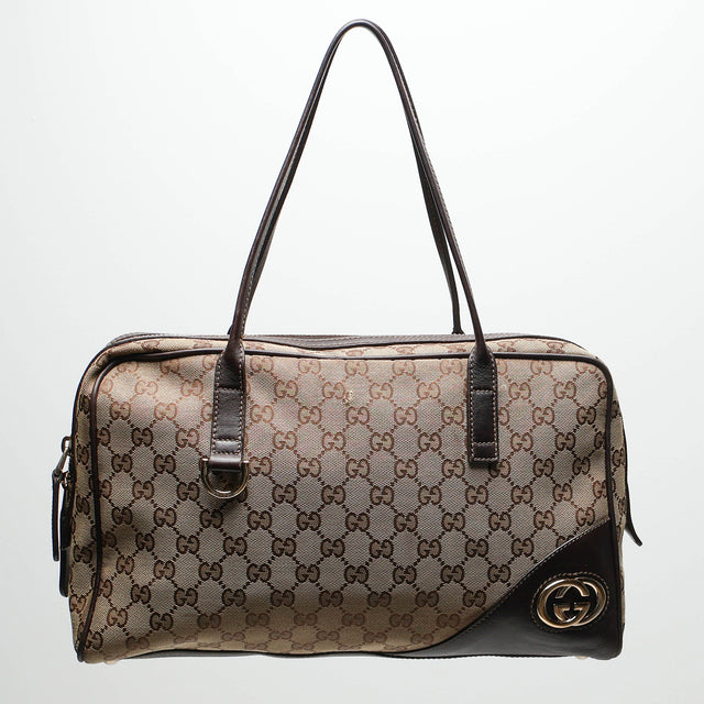 GUCCI MONOGRAM BRITT TOTE BAG