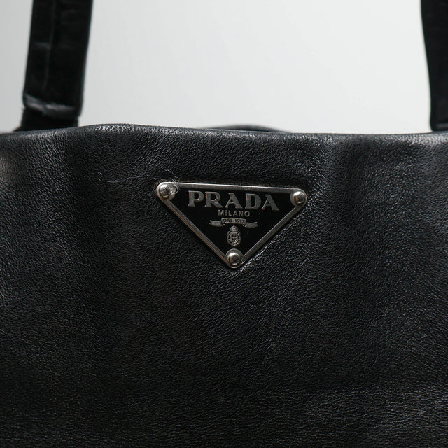 PRADA LEATHER TOTE BAG