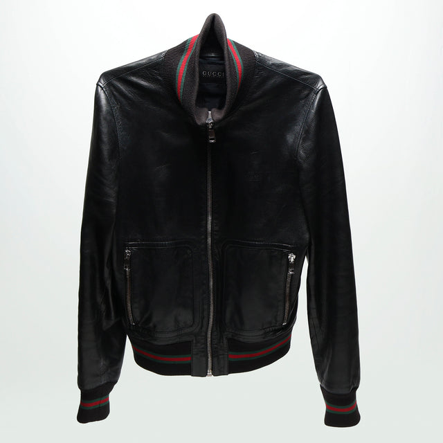 GUCCI LEATHER BOMBER JACKET