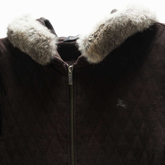 BURBERRY BLACK LABEL FUR ZIP HOODIE
