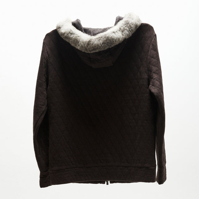 BURBERRY BLACK LABEL FUR ZIP HOODIE