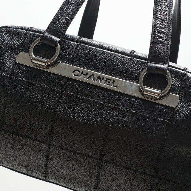 CHANEL CHOCOLATE BAR CAVIAR LEATHER BAG
