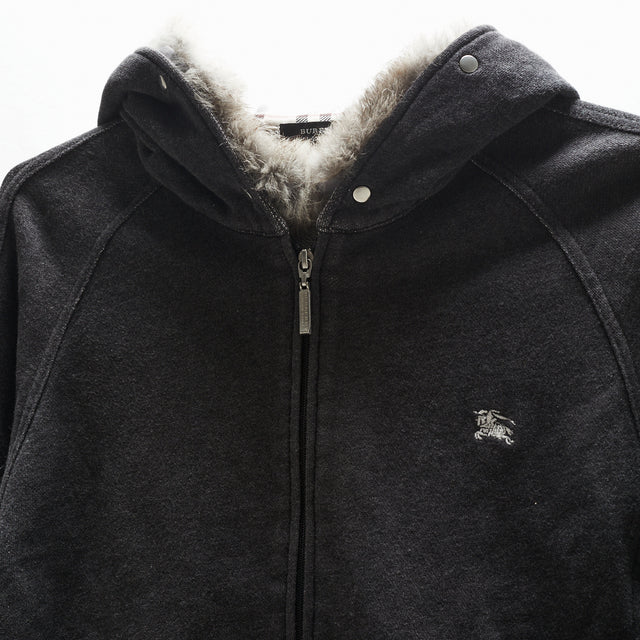 BURBERRY BLACK LABEL FUR ZIP HOODIE