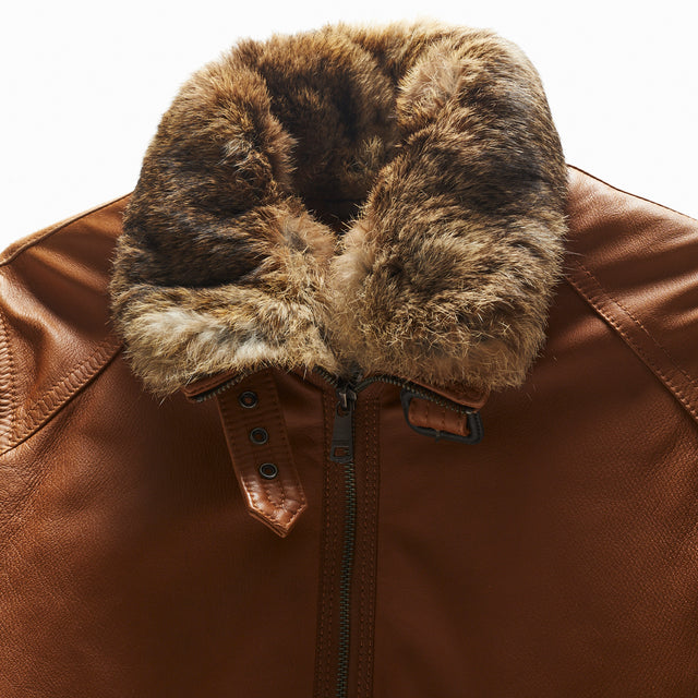 BURBERRY BLACK LABEL FUR LEATHER JACKET