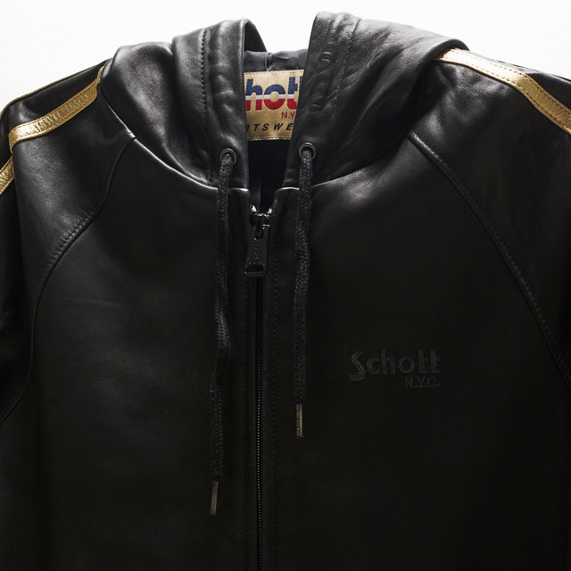 SCHOTT 90'S LEATHER HOODED JACKET