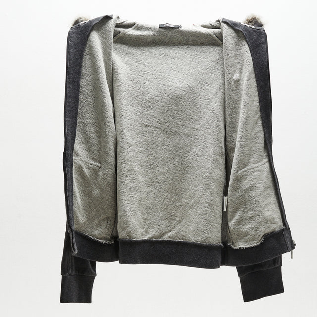 BURBERRY BLACK LABEL FUR ZIP HOODIE