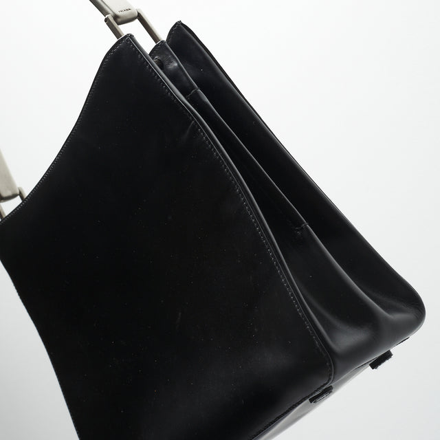 PRADA LEATHER RUNWAY HOBO HAND BAG