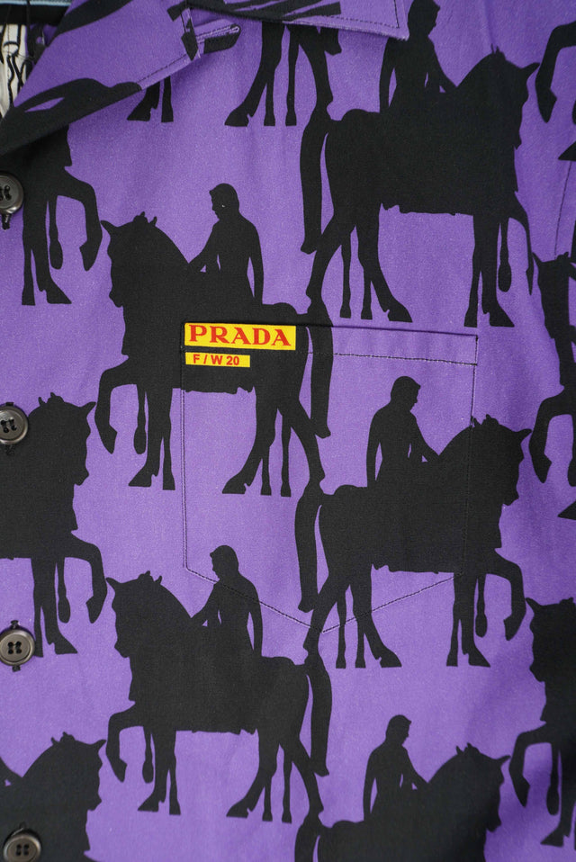 PRADA DOUBLE MATCH FW 20 BOWLING SHIRT