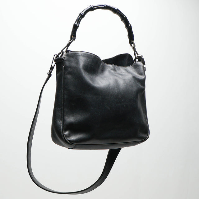 GUCCI LEATHER BAMBOO BAG