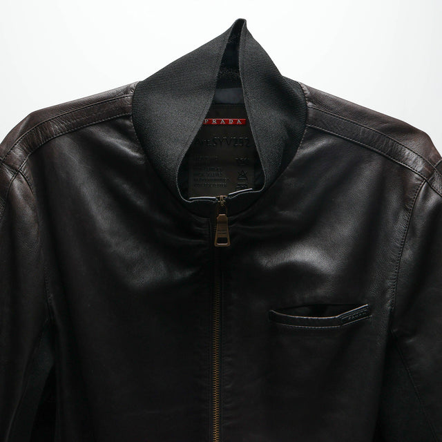 PRADA SPORT LEATHER BOMBER JACKET