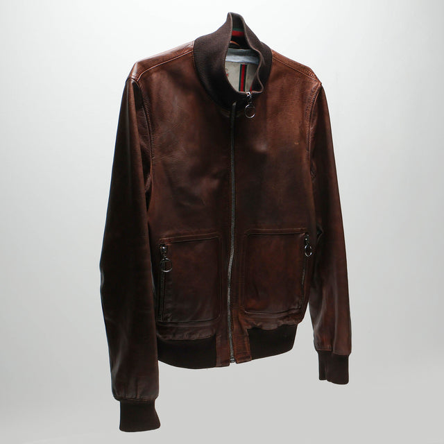 GUCCI LEATHER BOMBER JACKET
