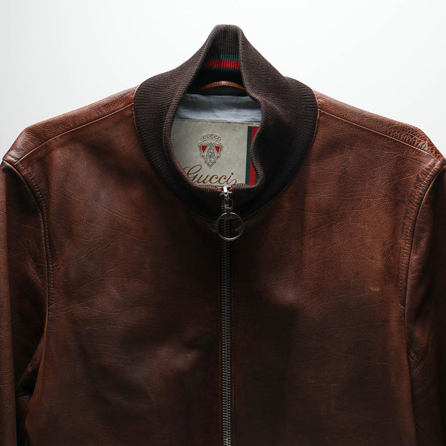 GUCCI LEATHER BOMBER JACKET