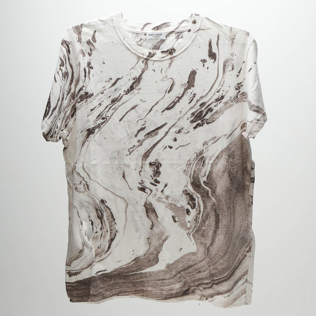 SAINT LAURENT MARBLE PRINT T-SHIRT