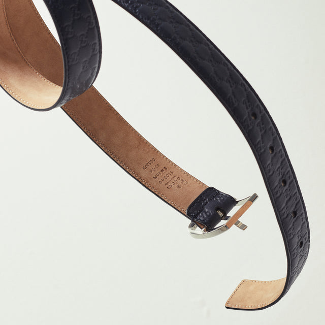 GUCCI MONOGRAM LEATHER BELT