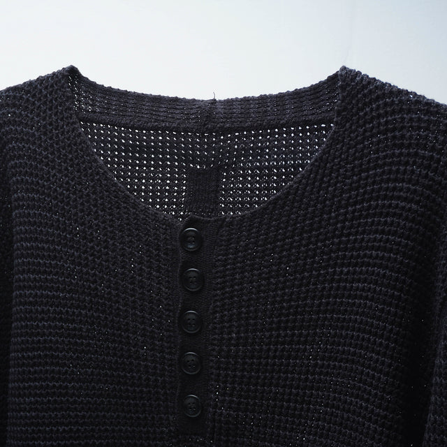 HANNES ROETHER HENLEY KNIT CARDIGAN