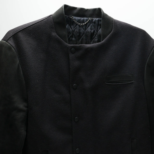 BALENCIAGA LEATHER SLEEVE VARSITY JACKET