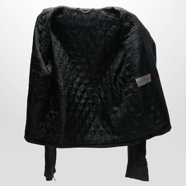BALENCIAGA LEATHER SLEEVE VARSITY JACKET