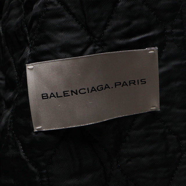 BALENCIAGA LEATHER SLEEVE VARSITY JACKET