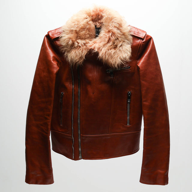GUCCI LEATHER FUR JACKET