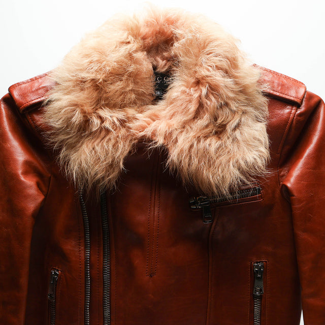 GUCCI LEATHER FUR JACKET