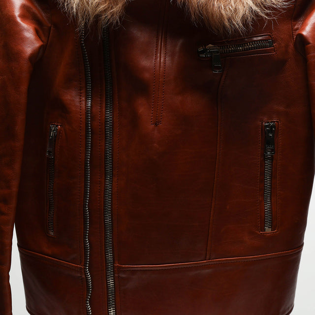 GUCCI LEATHER FUR JACKET