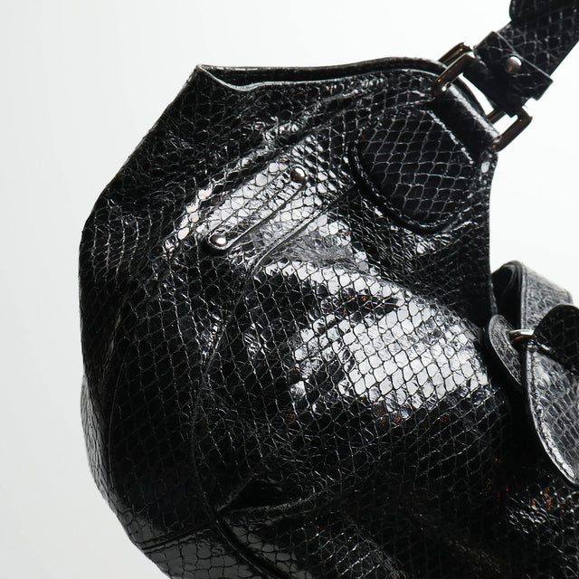 CELINE ENAMEL HOBO BAG