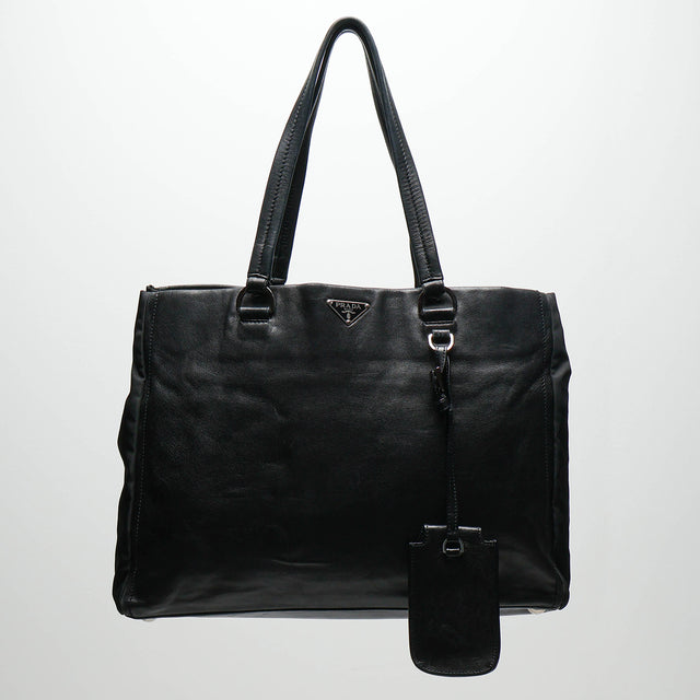 PRADA LEATHER TOTE BAG