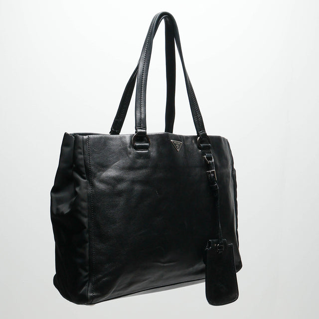 PRADA LEATHER TOTE BAG