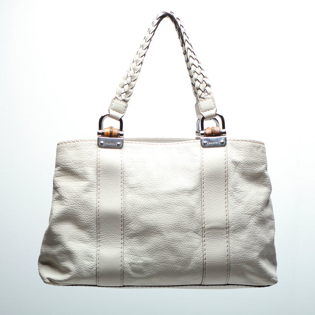 GUCCI BAMBOO LEATHER HAND BAG