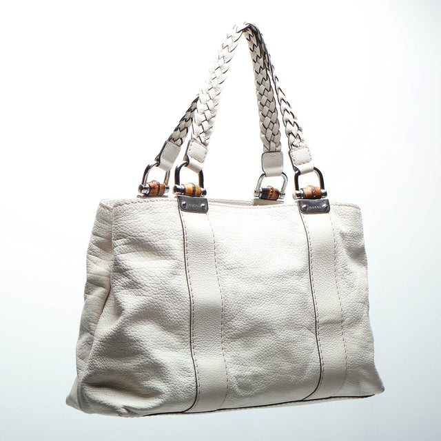GUCCI BAMBOO LEATHER HAND BAG