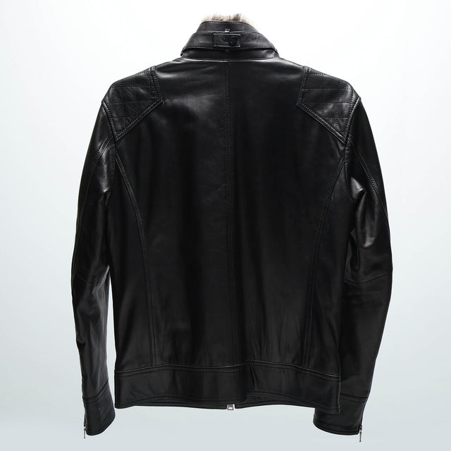 BURBERRY BLACK LABEL LEATHER FUR JACKET