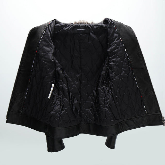BURBERRY BLACK LABEL LEATHER FUR JACKET