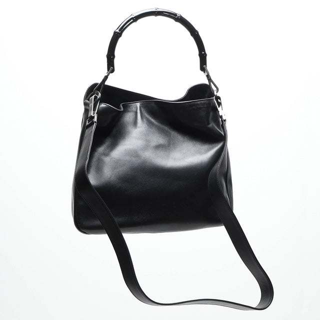 GUCCI BAMBOO LEATHER HAND BAG