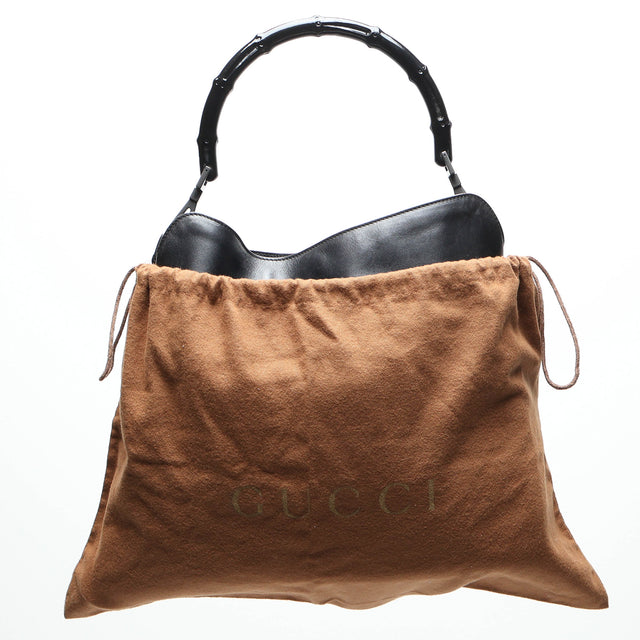 GUCCI BAMBOO LEATHER HAND BAG