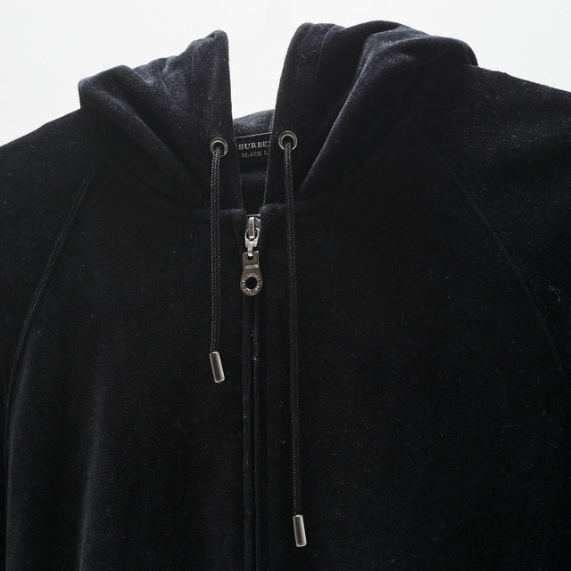 BURBERRY VELOUR ZIP HOODIE