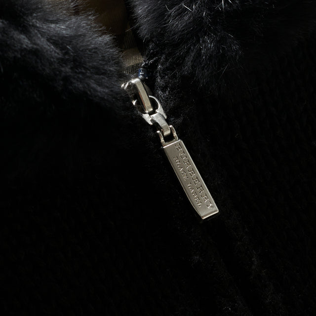 BURBERRY BLACK LABEL KNIT FUR ZIP JACKET
