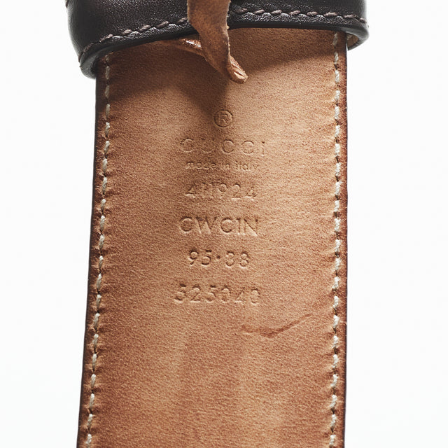 GUCCI MONOGRAM LEATHER BELT