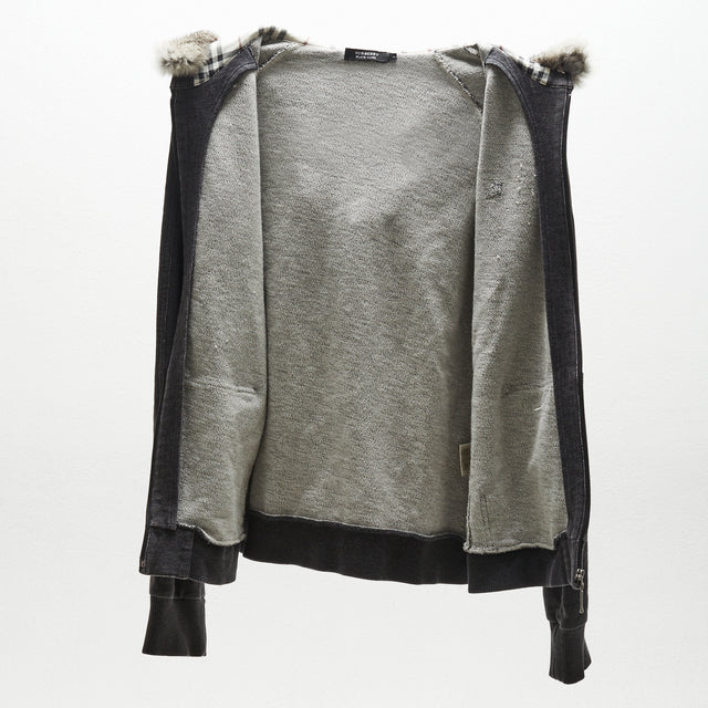 BURBERRY BLACK LABEL FUR ZIP HOODIE
