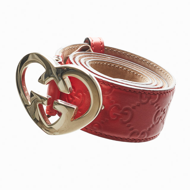 GUCCI HEART LEATHER BELT