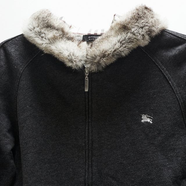 BURBERRY BLACK LABEL FUR ZIP HOODIE