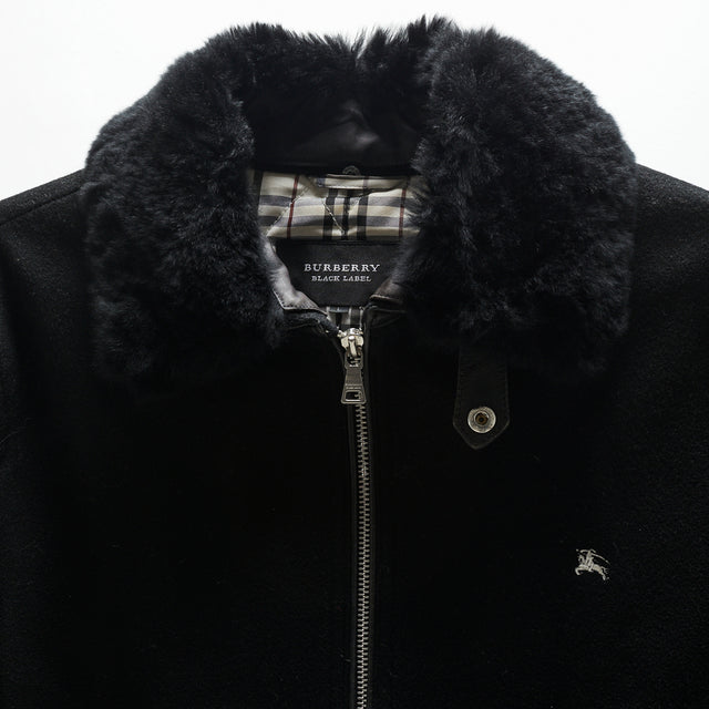 BURBERRY BLACK LABEL FUR ZIP JACKET