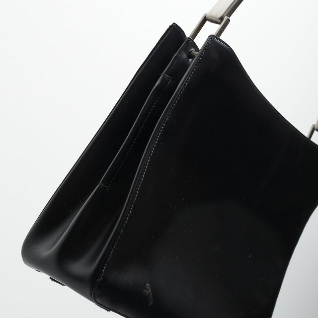 PRADA LEATHER RUNWAY HOBO HAND BAG