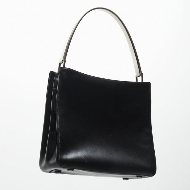 PRADA LEATHER RUNWAY HOBO HAND BAG