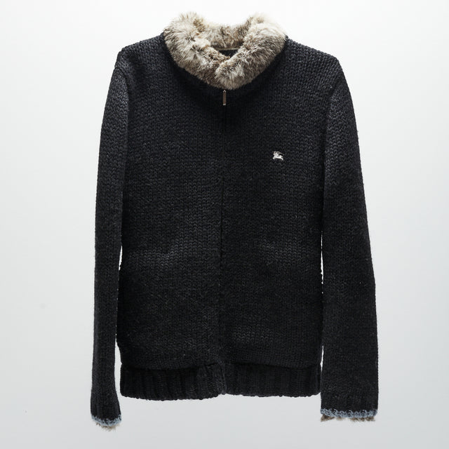 BURBERRY BLACK LABEL FUR ZIP JACKET
